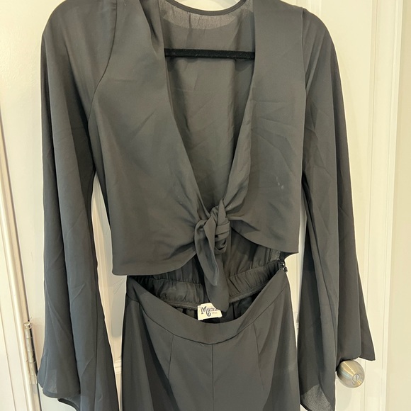 Show Me Your MuMu black tie front jumpsuit! Size Small SMYM - Picture 2 of 3